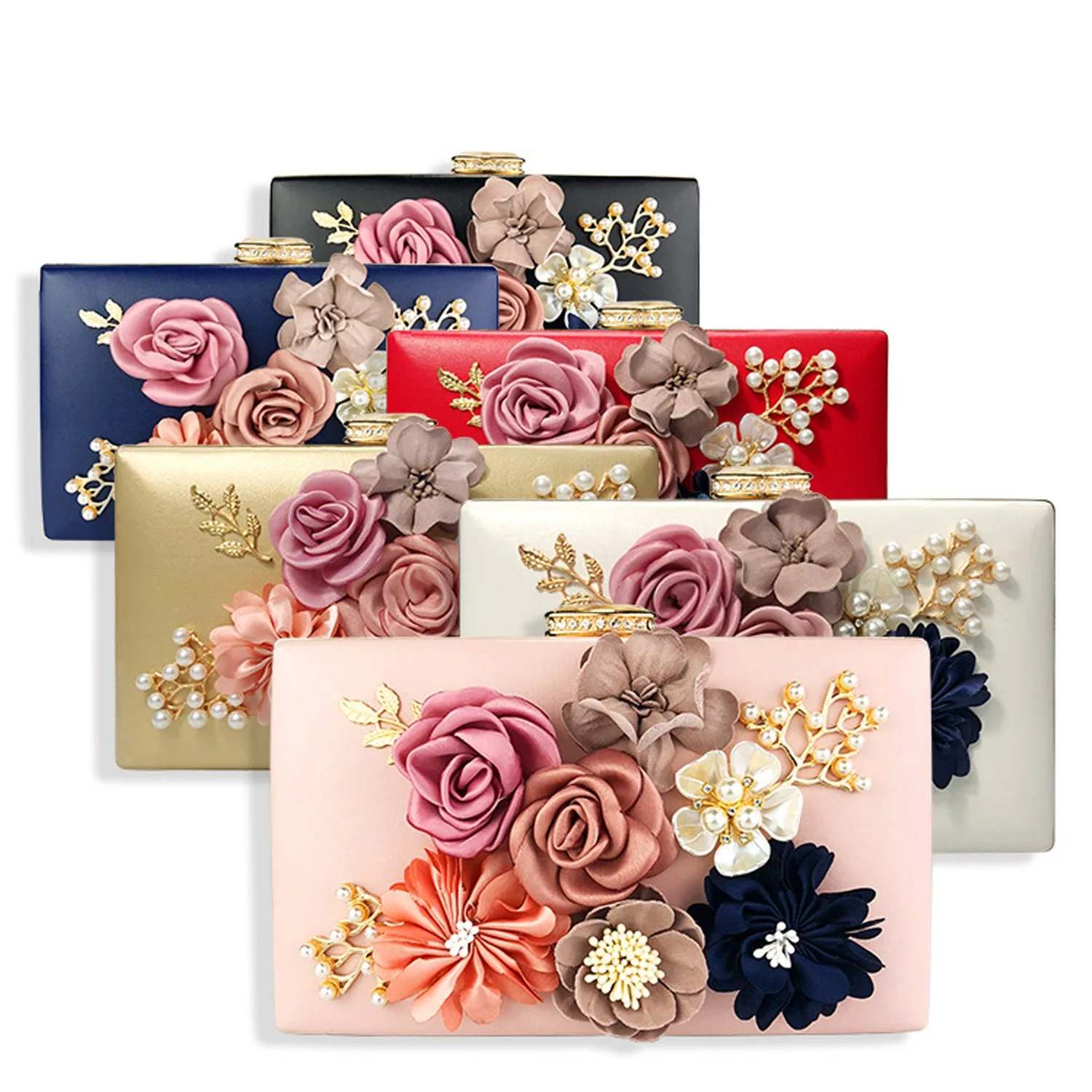 025 Women's Purses Flowers Clutch Purse Evening Handbag For Party Prom Bride