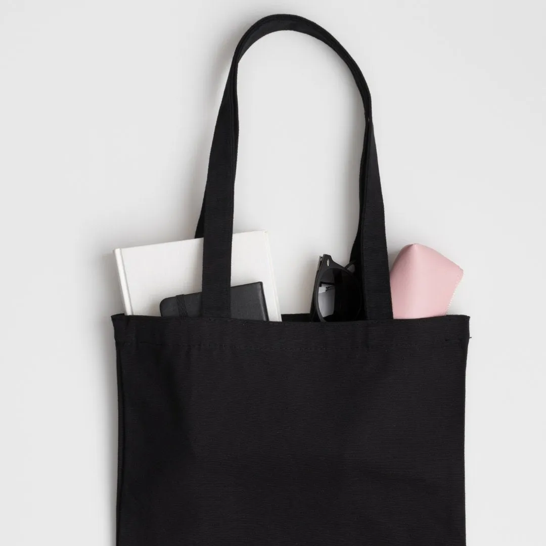 100% Organic Calico Tote Bags - Black