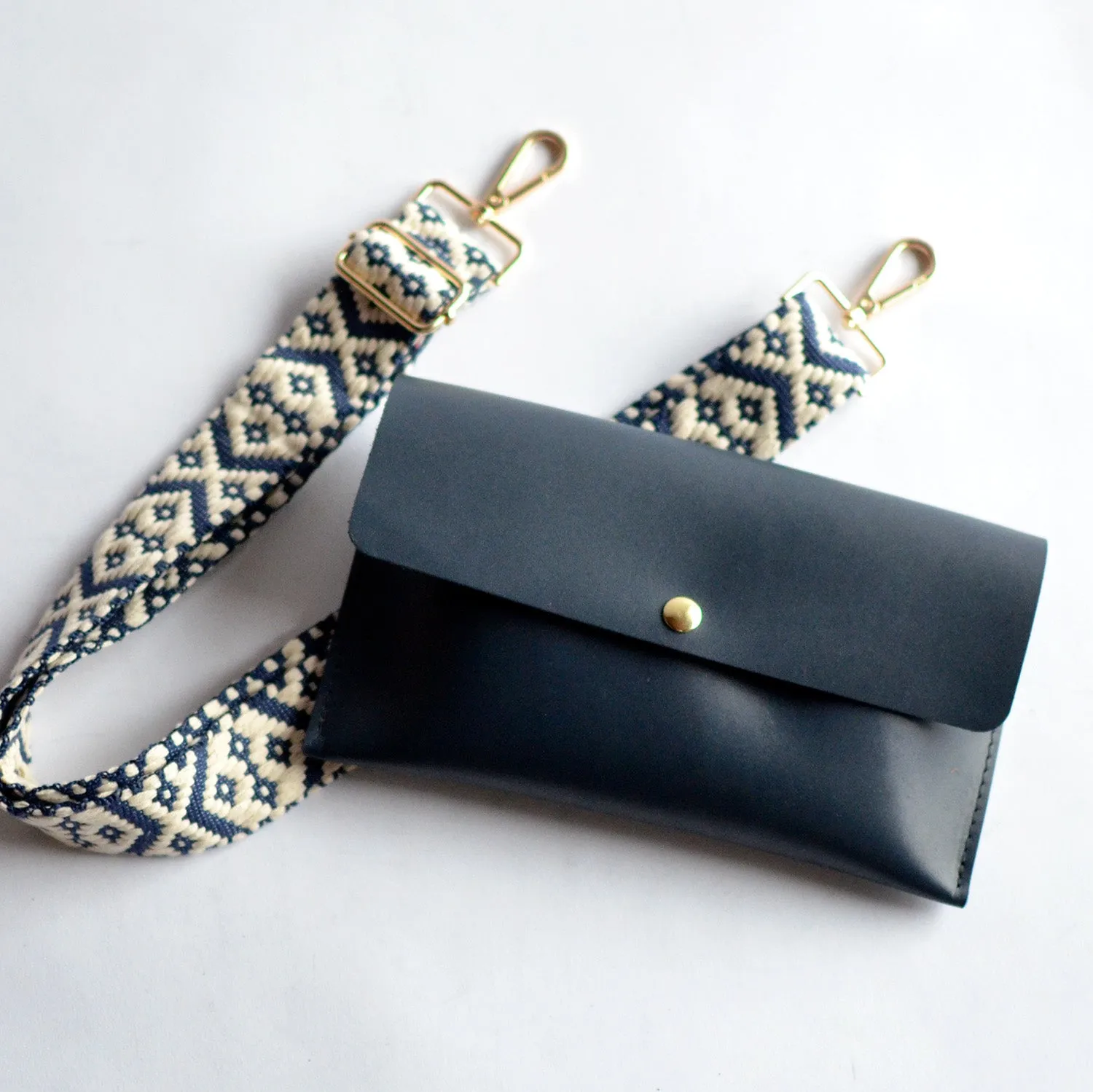 1.5" Navy Boho Removable Strap