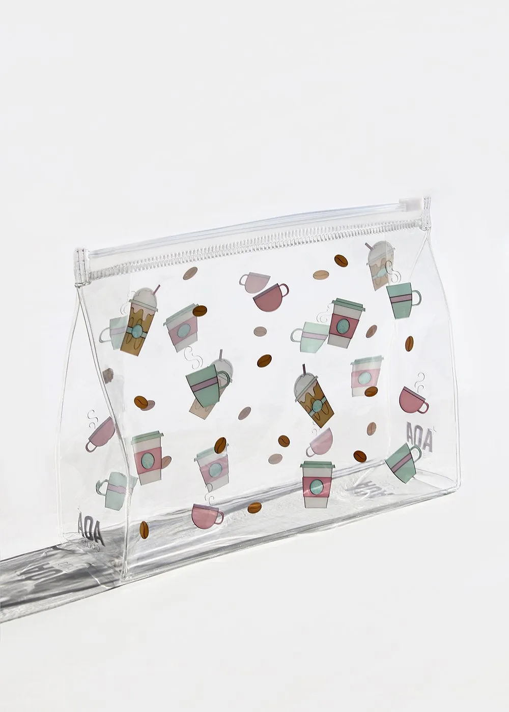 AOA Clear Makeup Pouch - Coffee