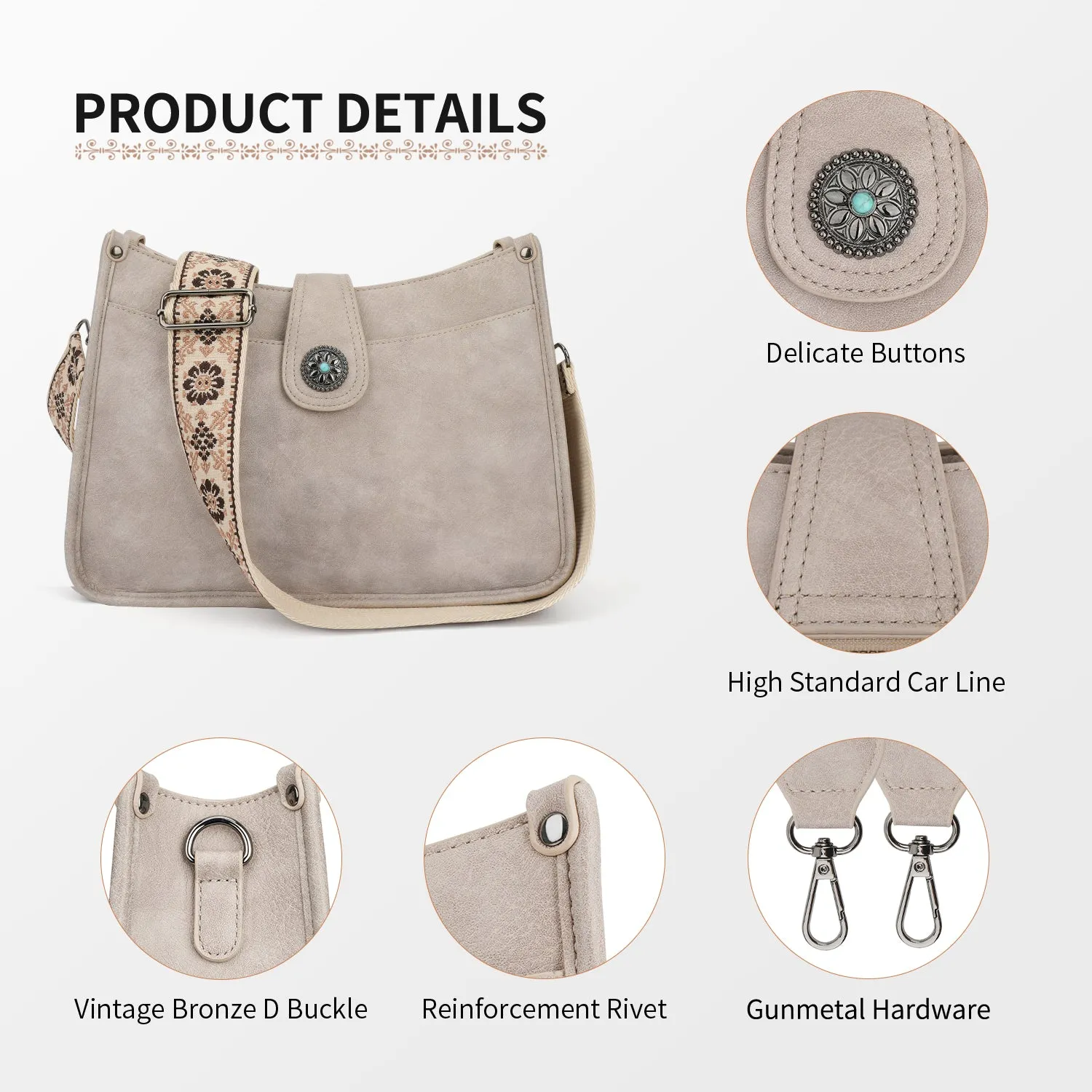 APHISON Crossbody Bags For Women Trendy, Leather Hobo Handbag Crossbody Purses Shoulder Bucket Bag with 2 Adjustable Strap