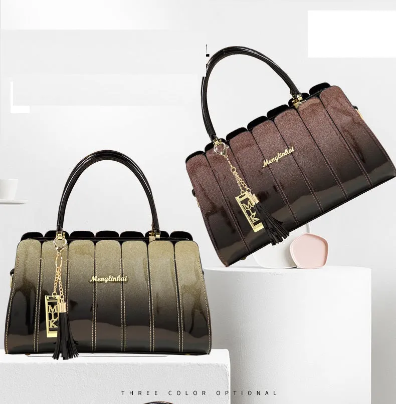 Atmospheric Patent Leather Hand Bag