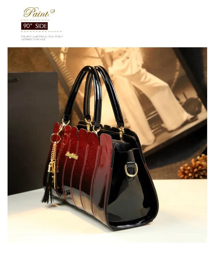 Atmospheric Patent Leather Hand Bag