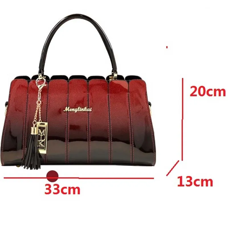 Atmospheric Patent Leather Hand Bag