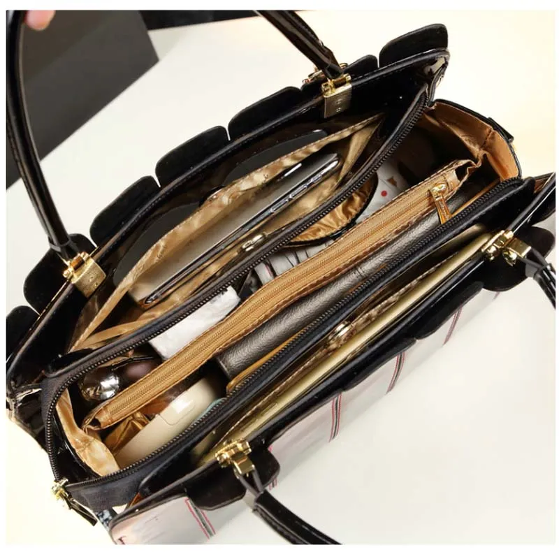 Atmospheric Patent Leather Hand Bag