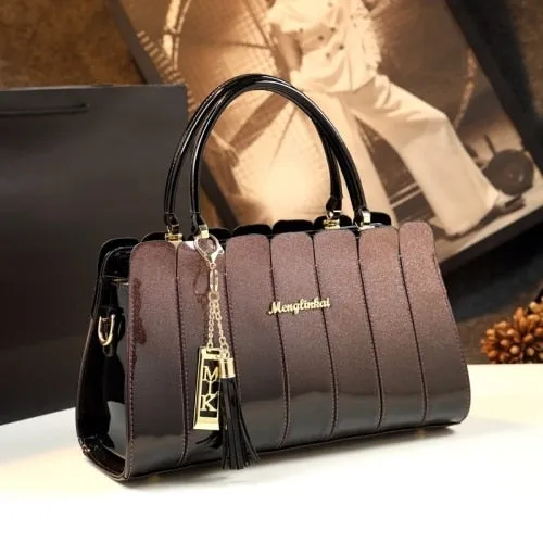Atmospheric Patent Leather Hand Bag