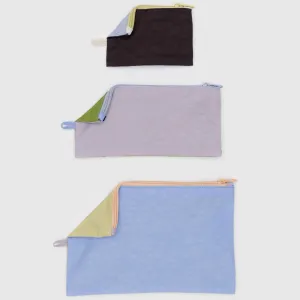 Baggu Flat Pouch Set in Pastels Colorblock