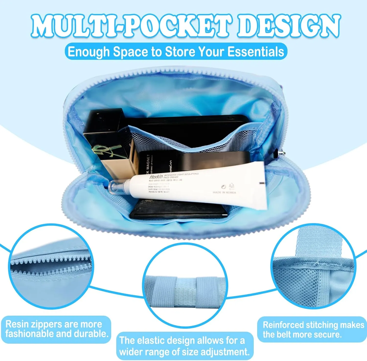 Birthday Gifts for 4 5 6 7 8 9 10 11 12 13 Year Old Girls, Crossbody Bags Fanny Pack with Initial Letter Patch Cute Stuff for Women Girls Teens (S, Blue)