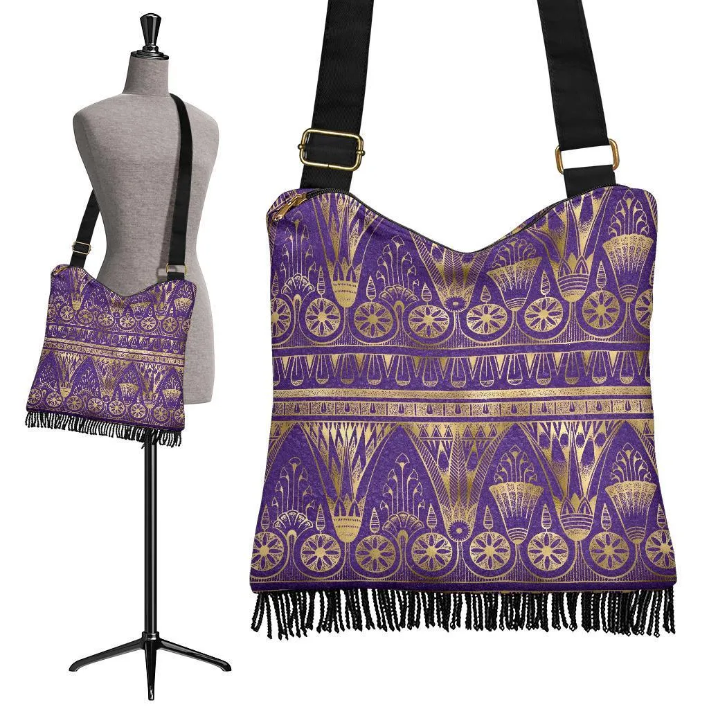 Boho Bag (Canvas) - Ancient Egyptian Art #106 | Hobo Slouchy Bag Crossbody, Shoulder Bags for Women Hobo, Boho Hobo Bag