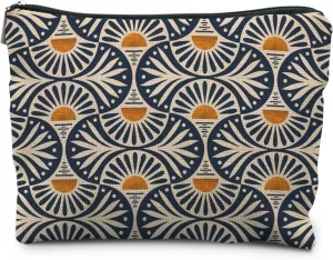 Boho Makeup Bag Gifts for Women, Sunset Leaf Aesthetic Makeup Pouch