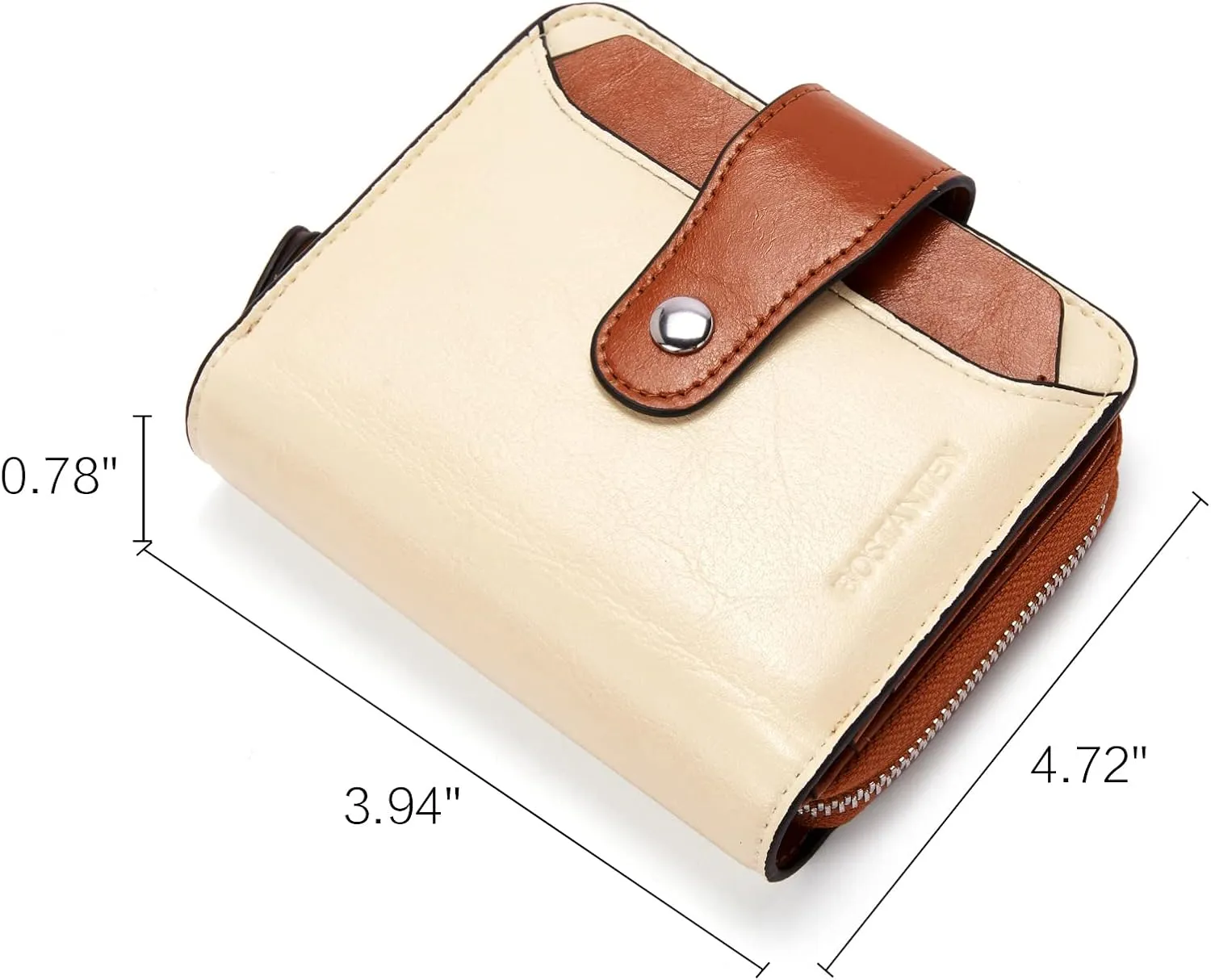 BOSTANTEN Leather Wallets for Women RFID Blocking Zipper Pocket Small Bifold Wallet Card Case