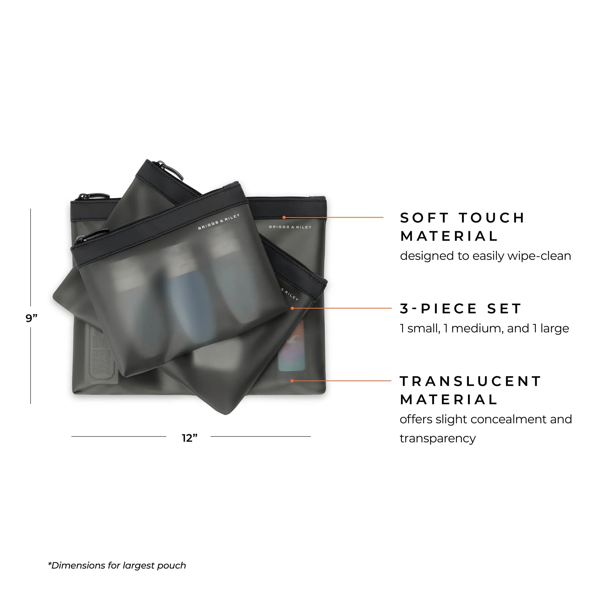 Briggs & Riley Translucent Travel Pouch Set