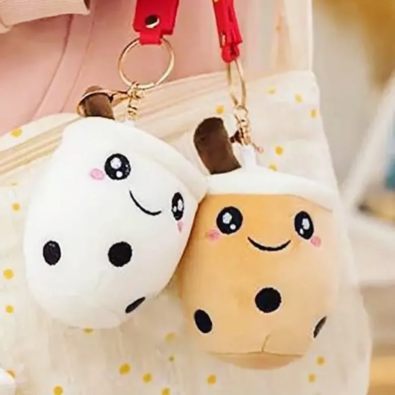 Bubble Tea Milk Tea Keyring 10cm Cute Soft Plush Boba Keychain