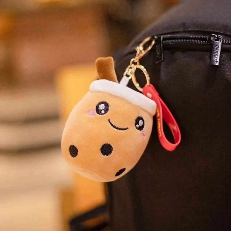 Bubble Tea Milk Tea Keyring 10cm Cute Soft Plush Boba Keychain