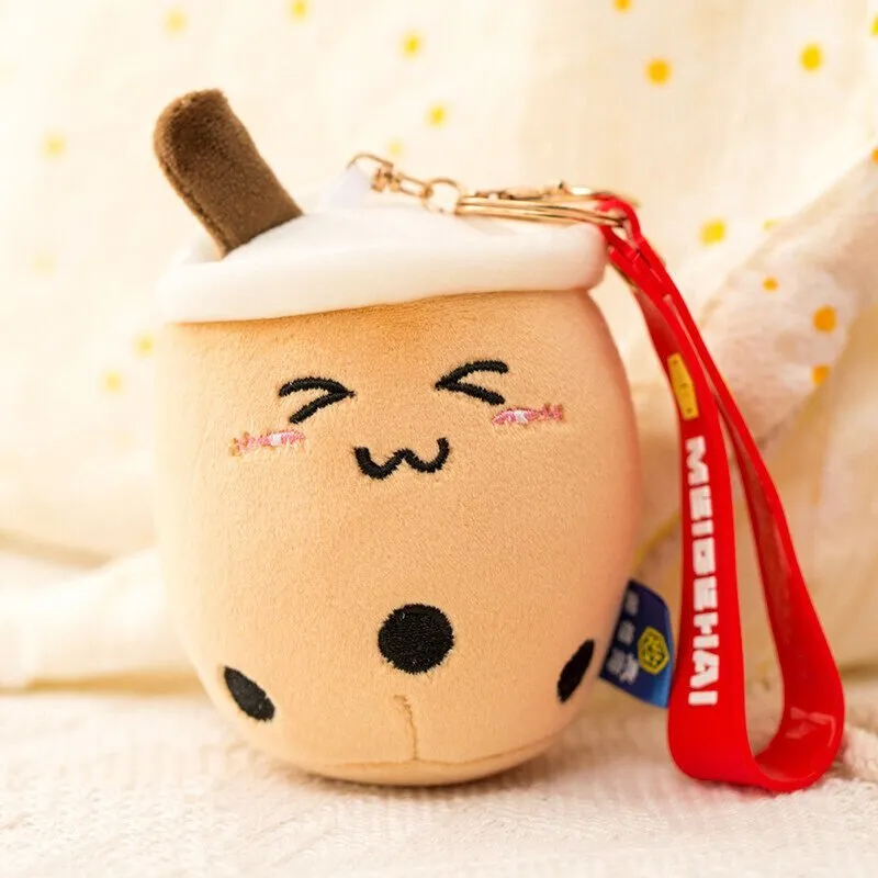 Bubble Tea Milk Tea Keyring 10cm Cute Soft Plush Boba Keychain
