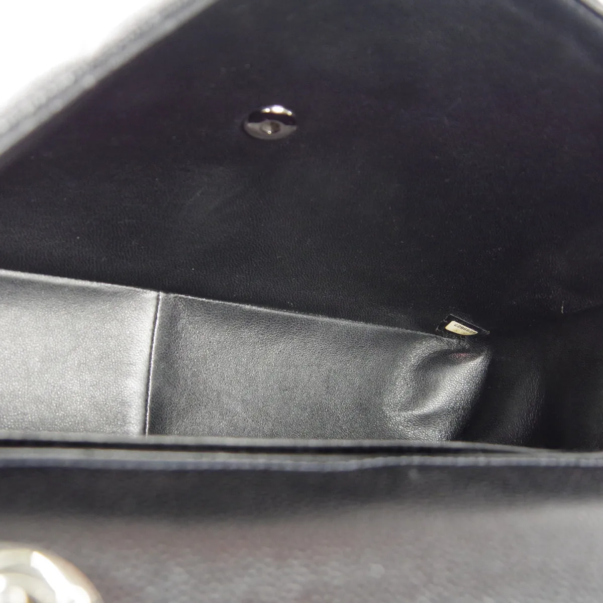 CHANEL 2000-2001 Classic Flap Jumbo SHW Black Caviar 27053