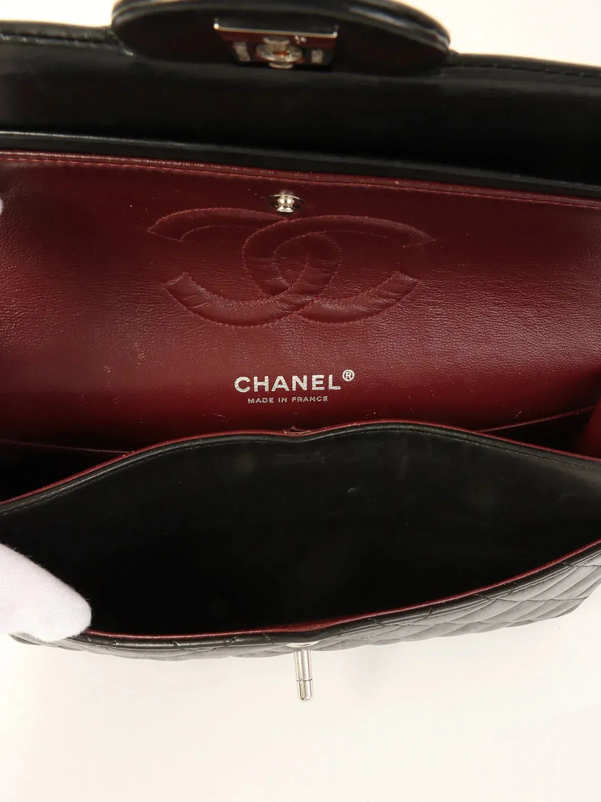 CHANEL Around 2006 Made Classic Flap Chain Bag 25Cm Black