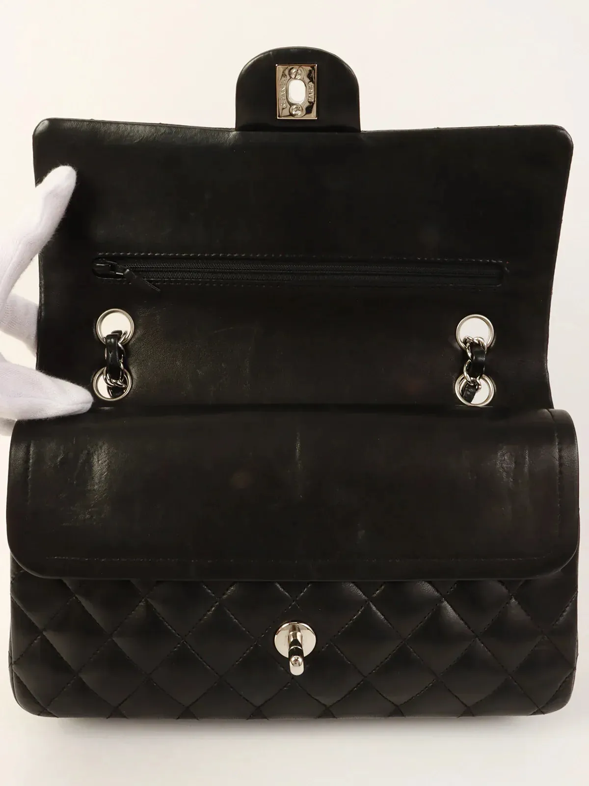 CHANEL Around 2006 Made Classic Flap Chain Bag 25Cm Black