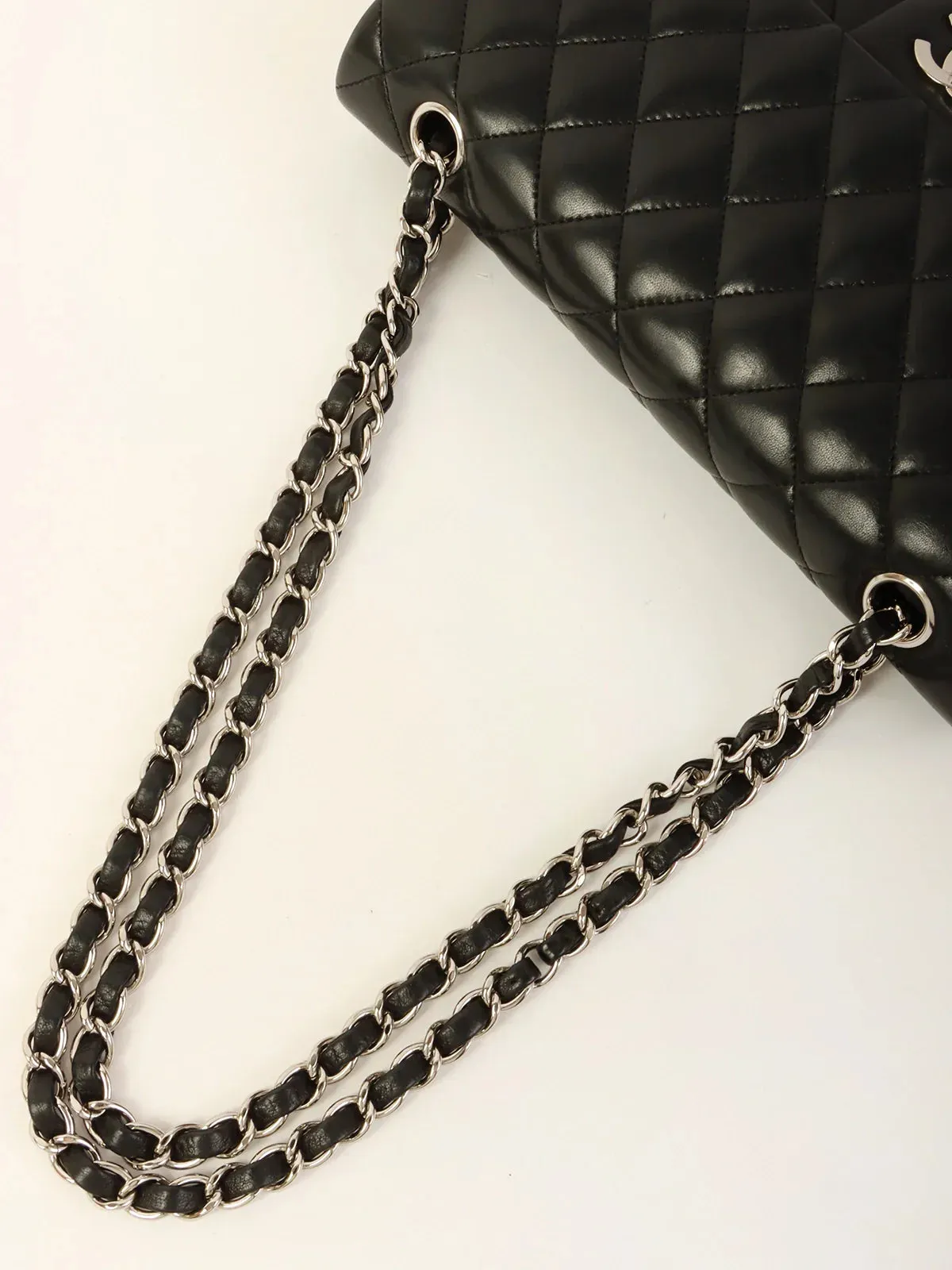 CHANEL Around 2006 Made Classic Flap Chain Bag 25Cm Black
