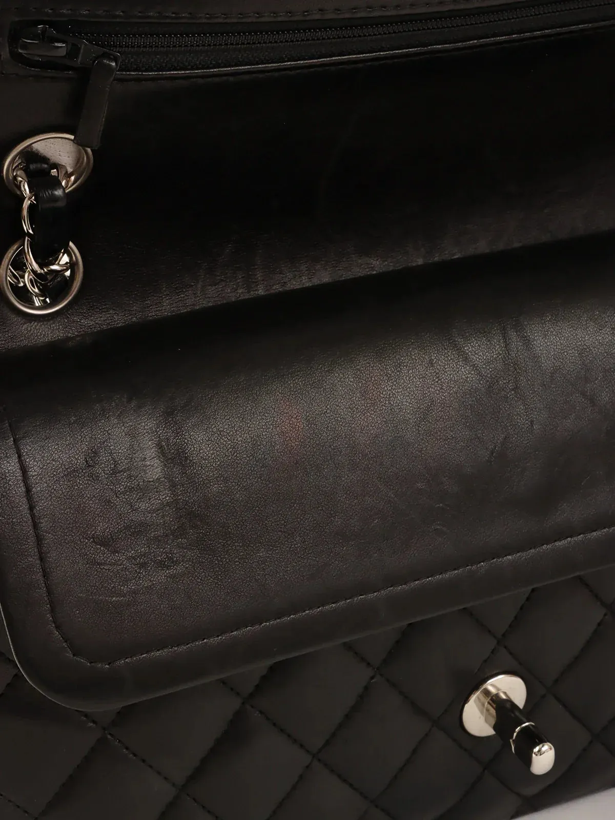CHANEL Around 2006 Made Classic Flap Chain Bag 25Cm Black