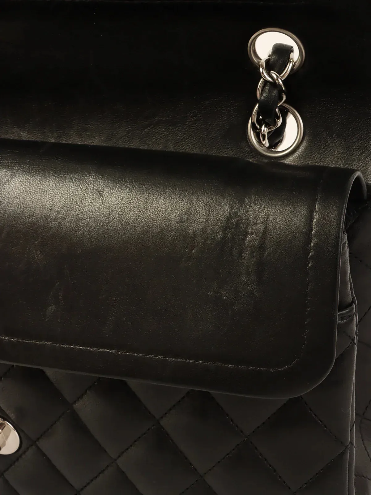 CHANEL Around 2006 Made Classic Flap Chain Bag 25Cm Black