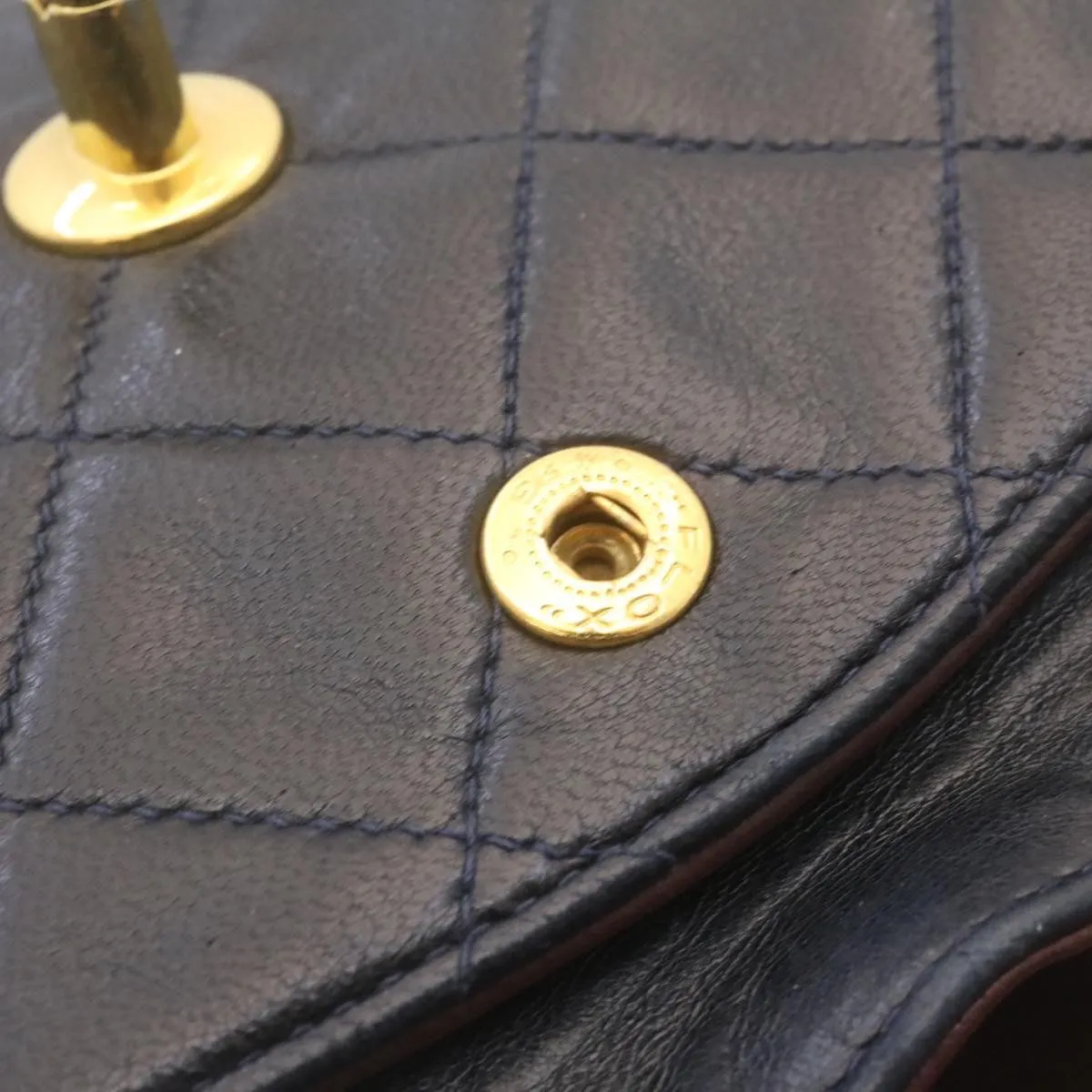 Chanel Classic Matelasse 23 Chain Flap Shoulder Bag Lamb Skin Black  29130A