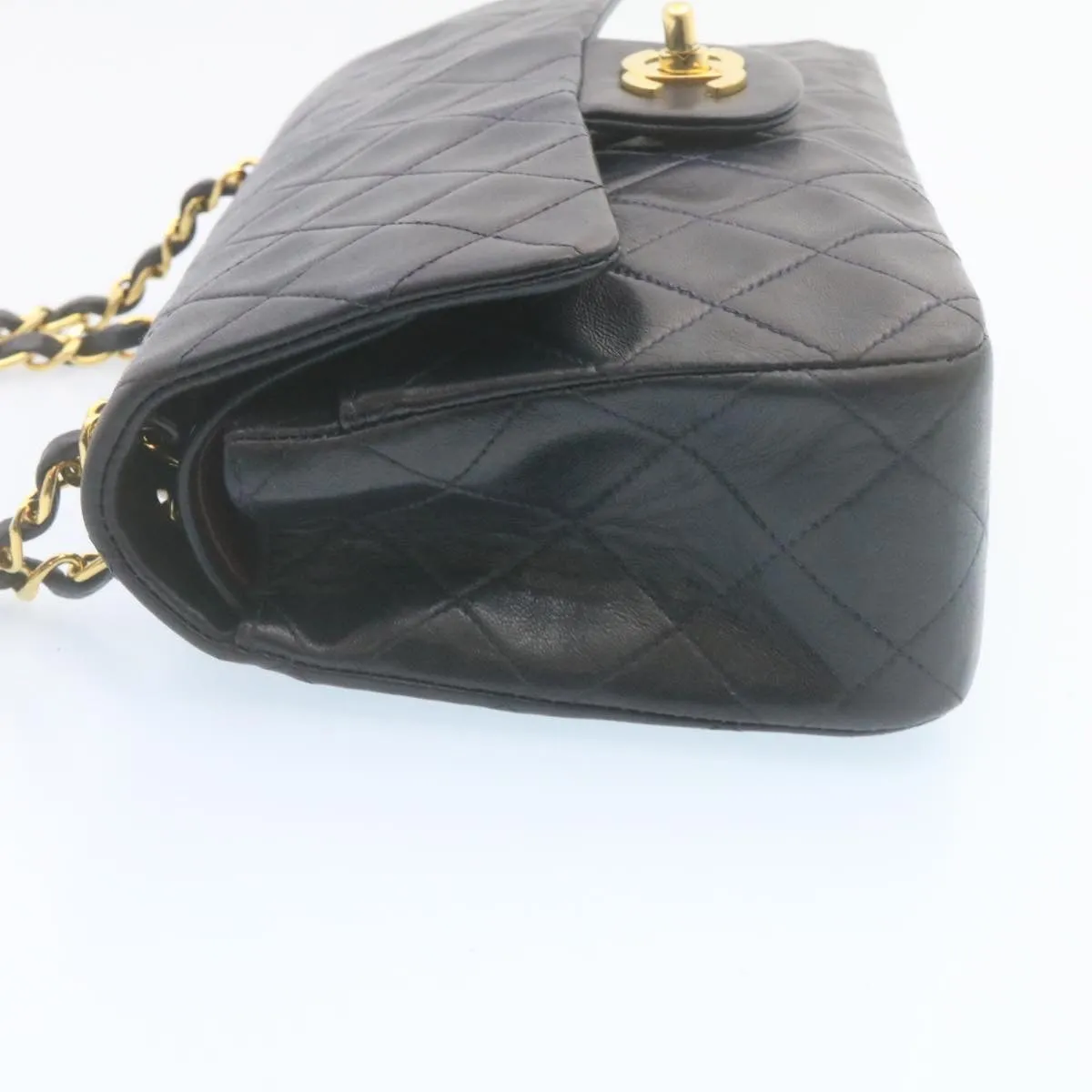 Chanel Classic Matelasse 23 Chain Flap Shoulder Bag Lamb Skin Black  29130A