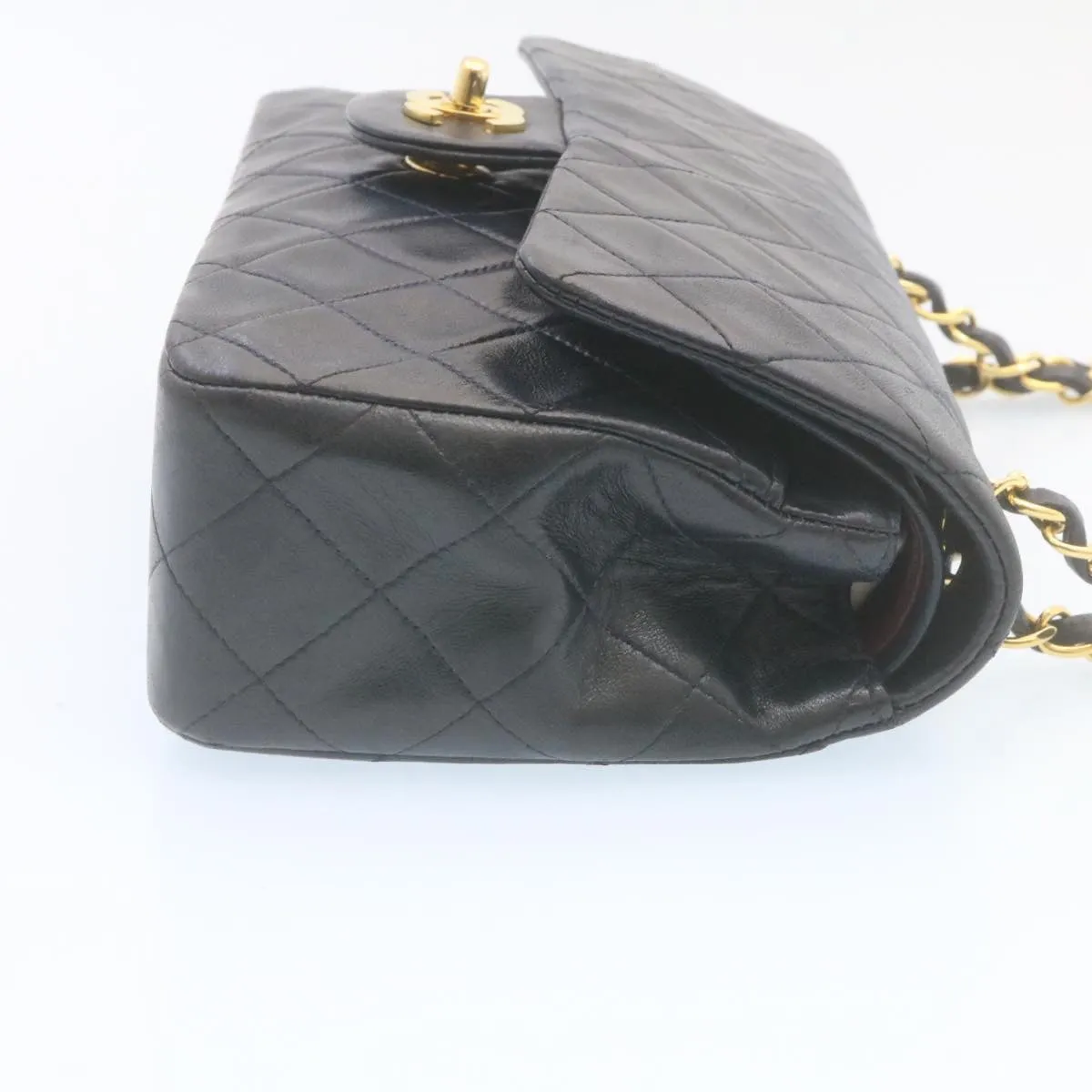 Chanel Classic Matelasse 23 Chain Flap Shoulder Bag Lamb Skin Black  29130A
