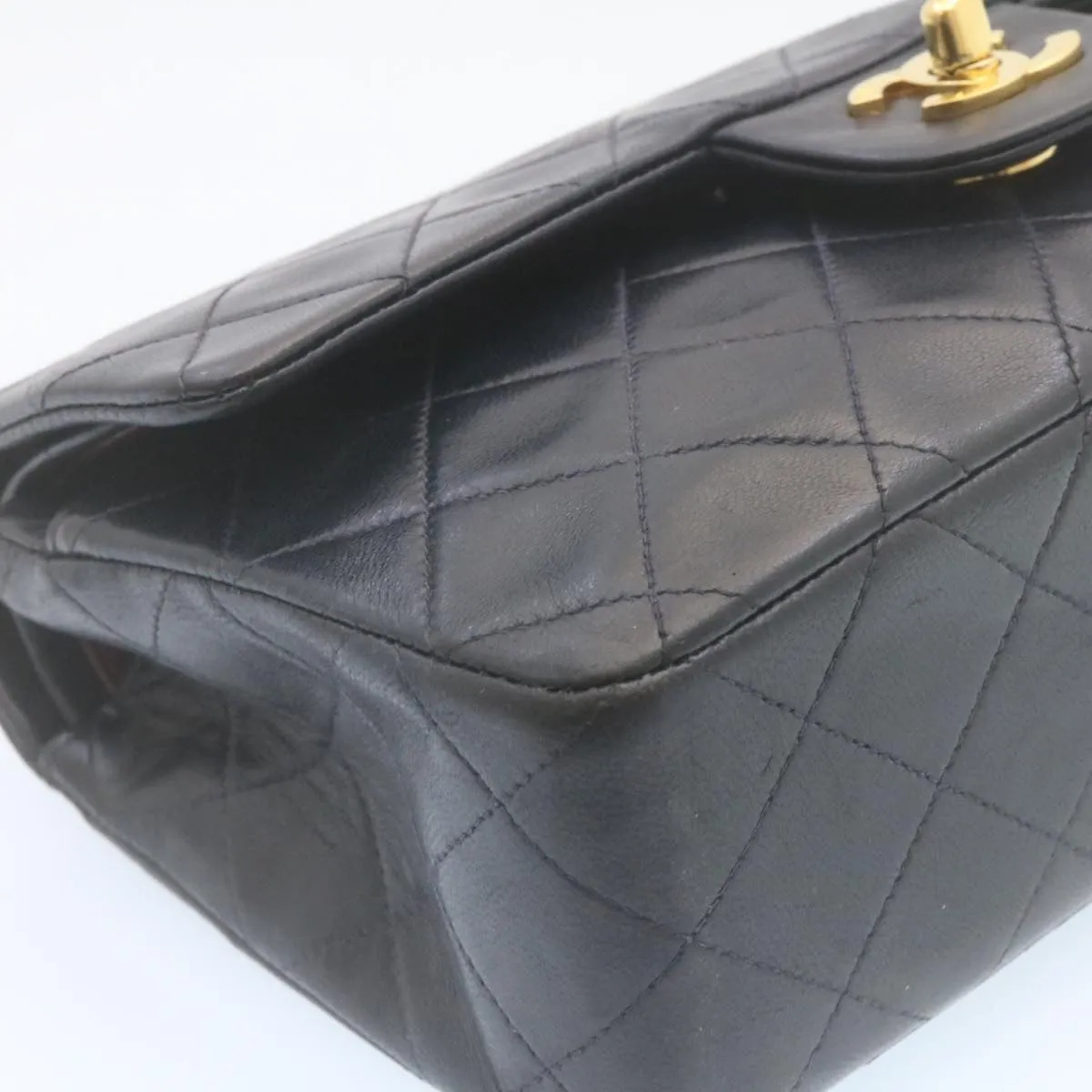 Chanel Classic Matelasse 23 Chain Flap Shoulder Bag Lamb Skin Black  29130A