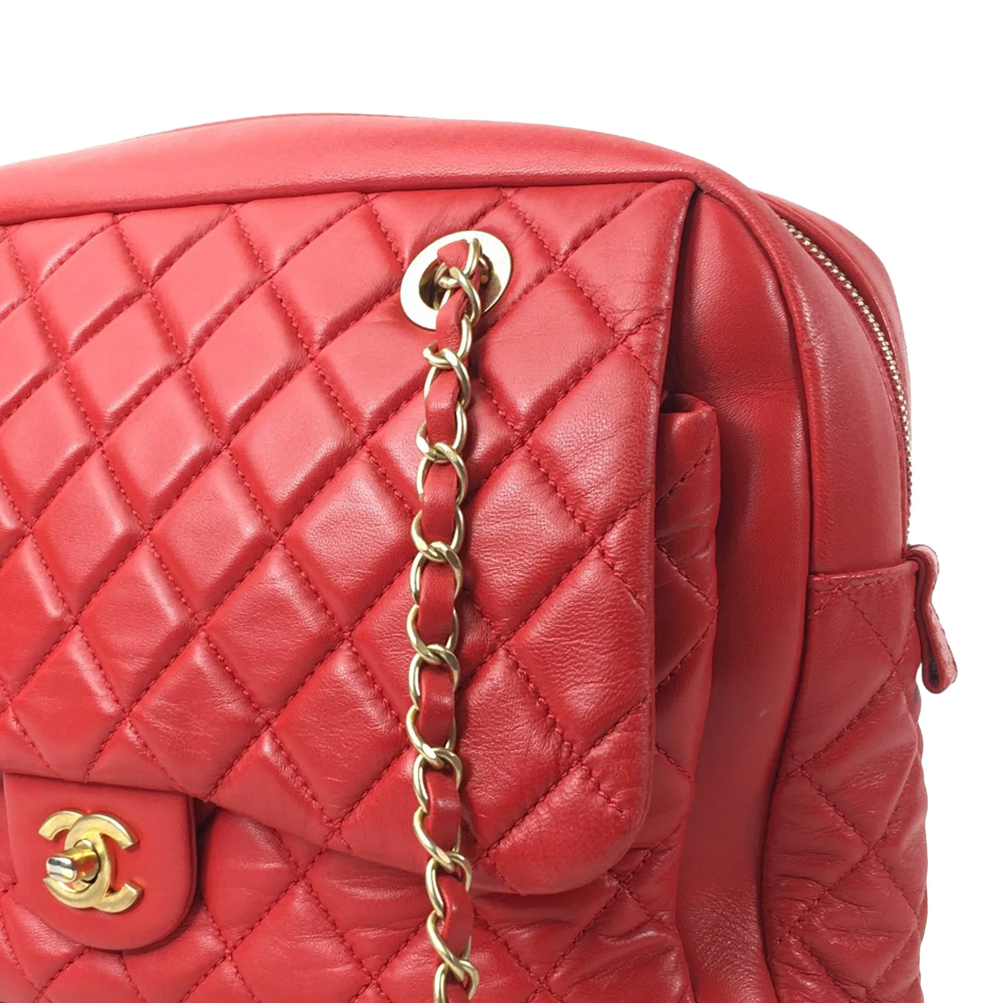 Chanel Lambskin CC Camera Flap Shoulder Bag