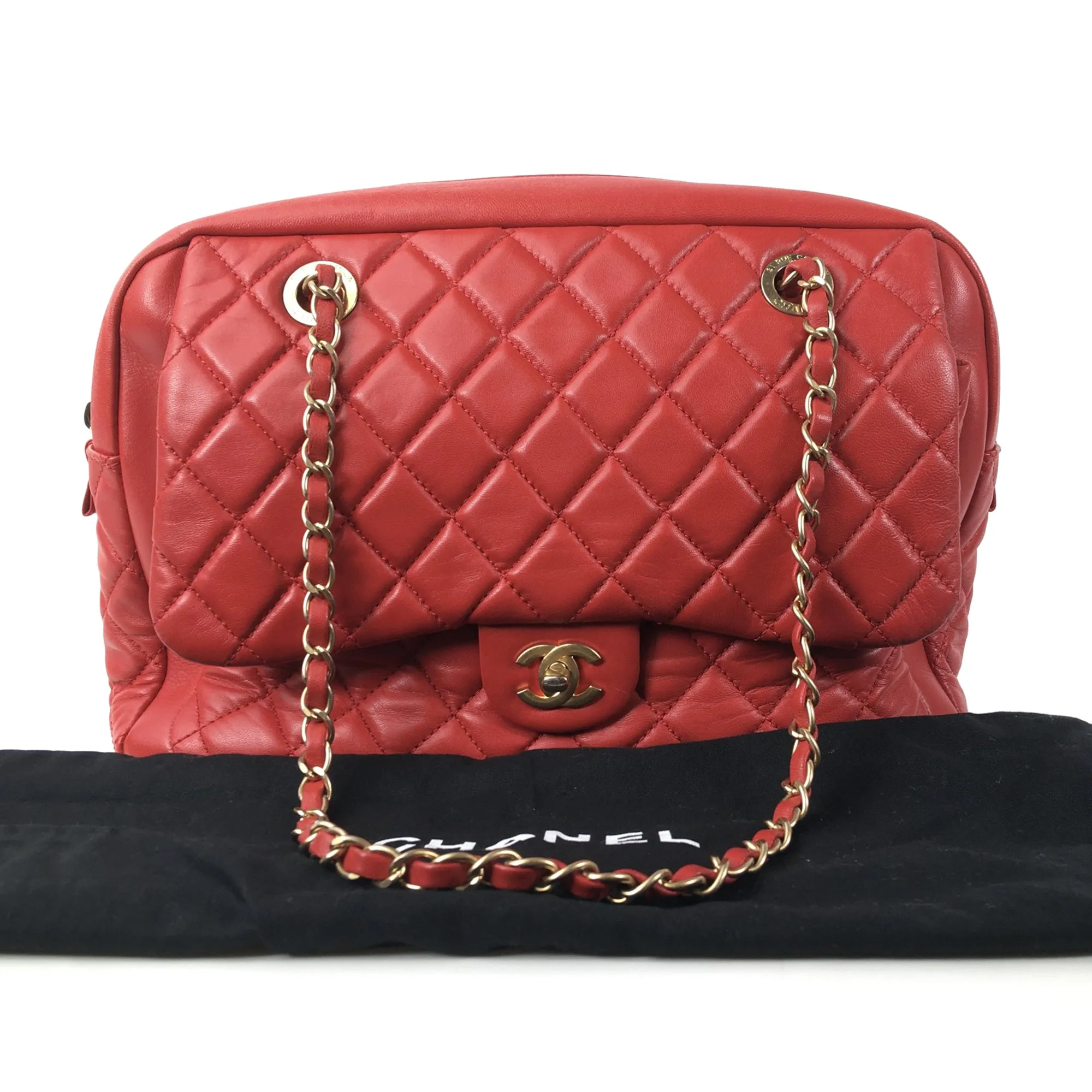 Chanel Lambskin CC Camera Flap Shoulder Bag