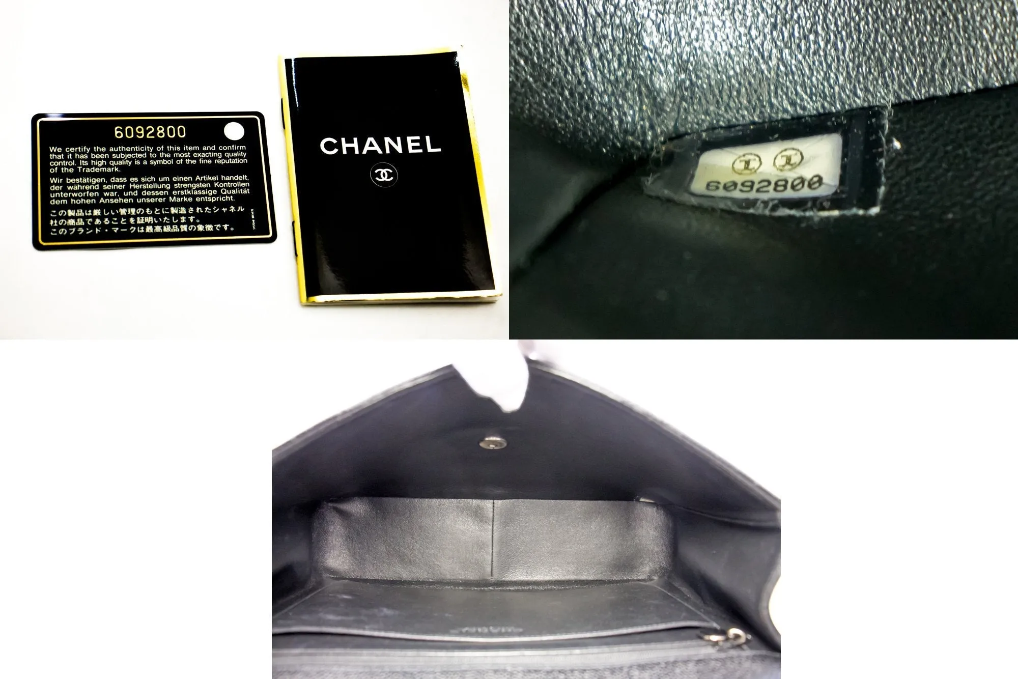 CHANEL Large Classic Handbag Chain Shoulder Bag New Black Caviar