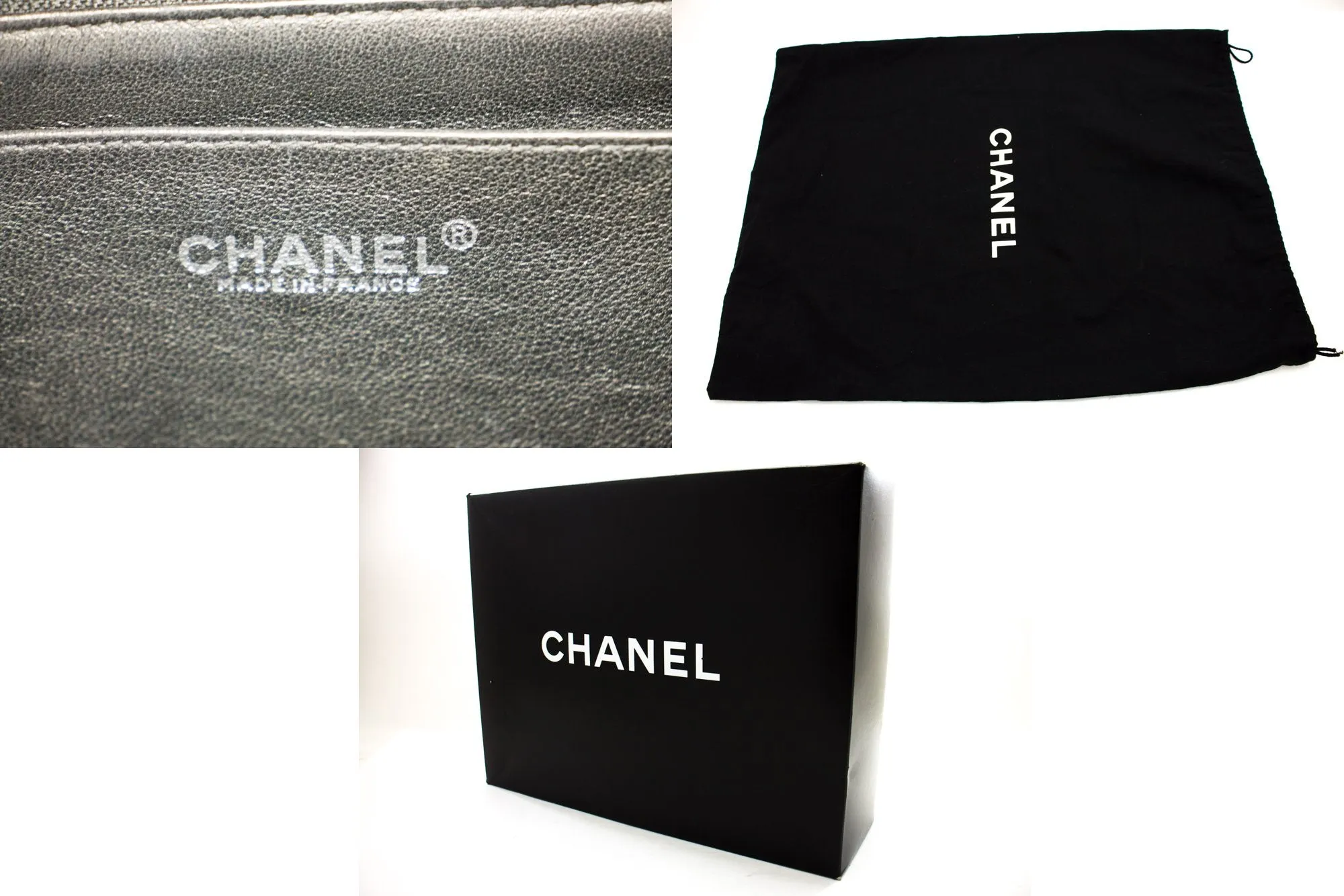 CHANEL Large Classic Handbag Chain Shoulder Bag New Black Caviar