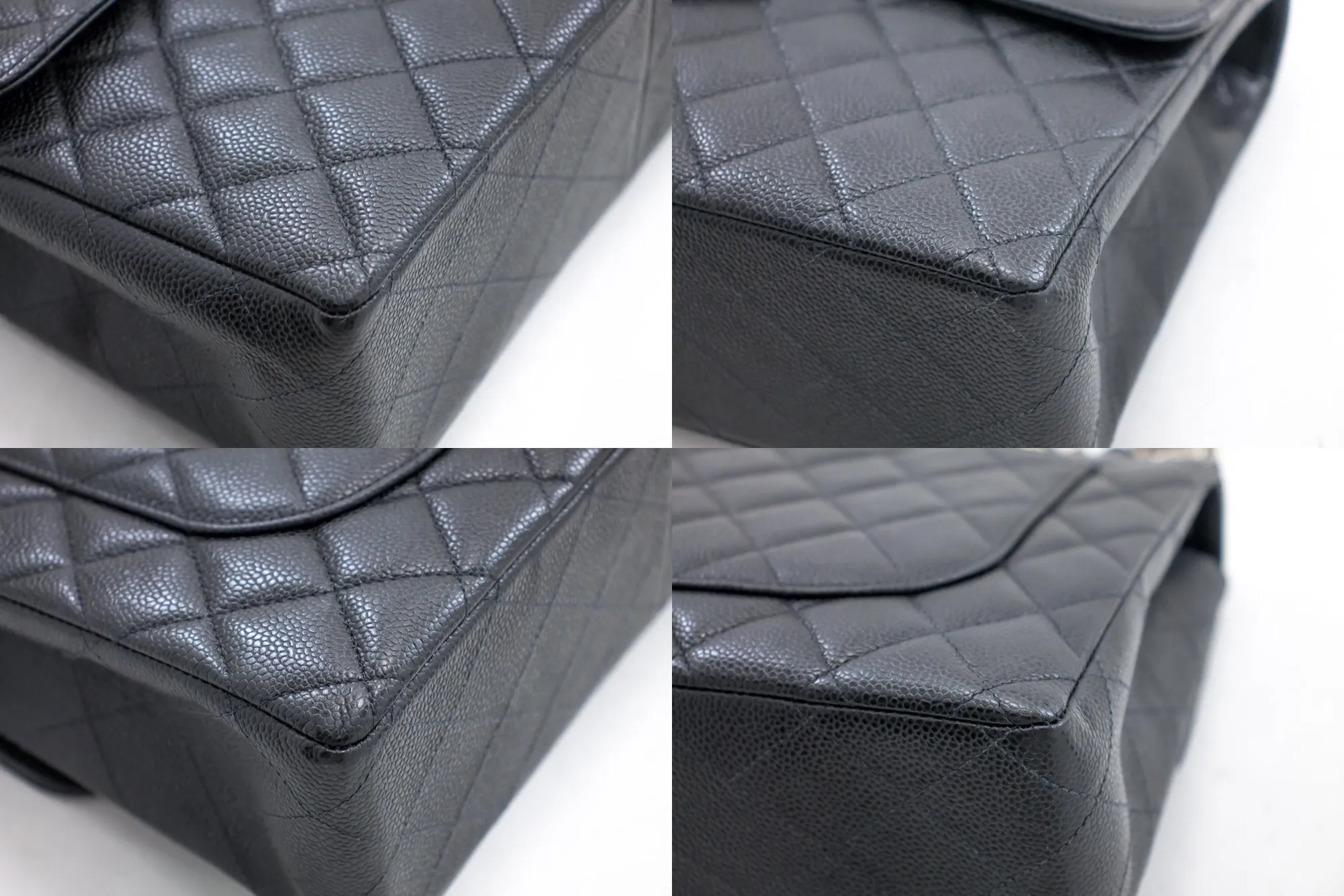 CHANEL Large Classic Handbag Chain Shoulder Bag New Black Caviar
