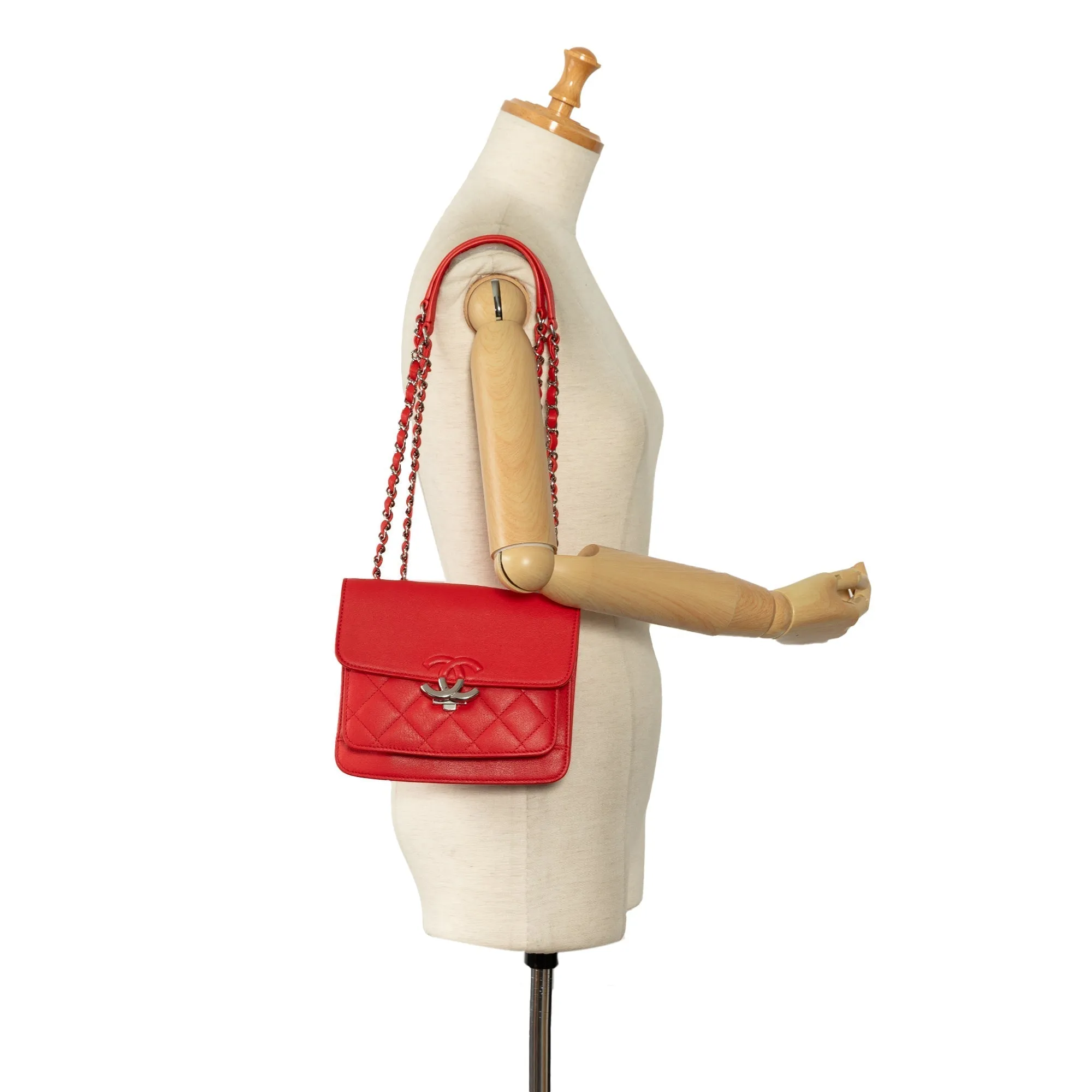 Chanel Mini Calfskin CC Box Flap Shoulder Bag