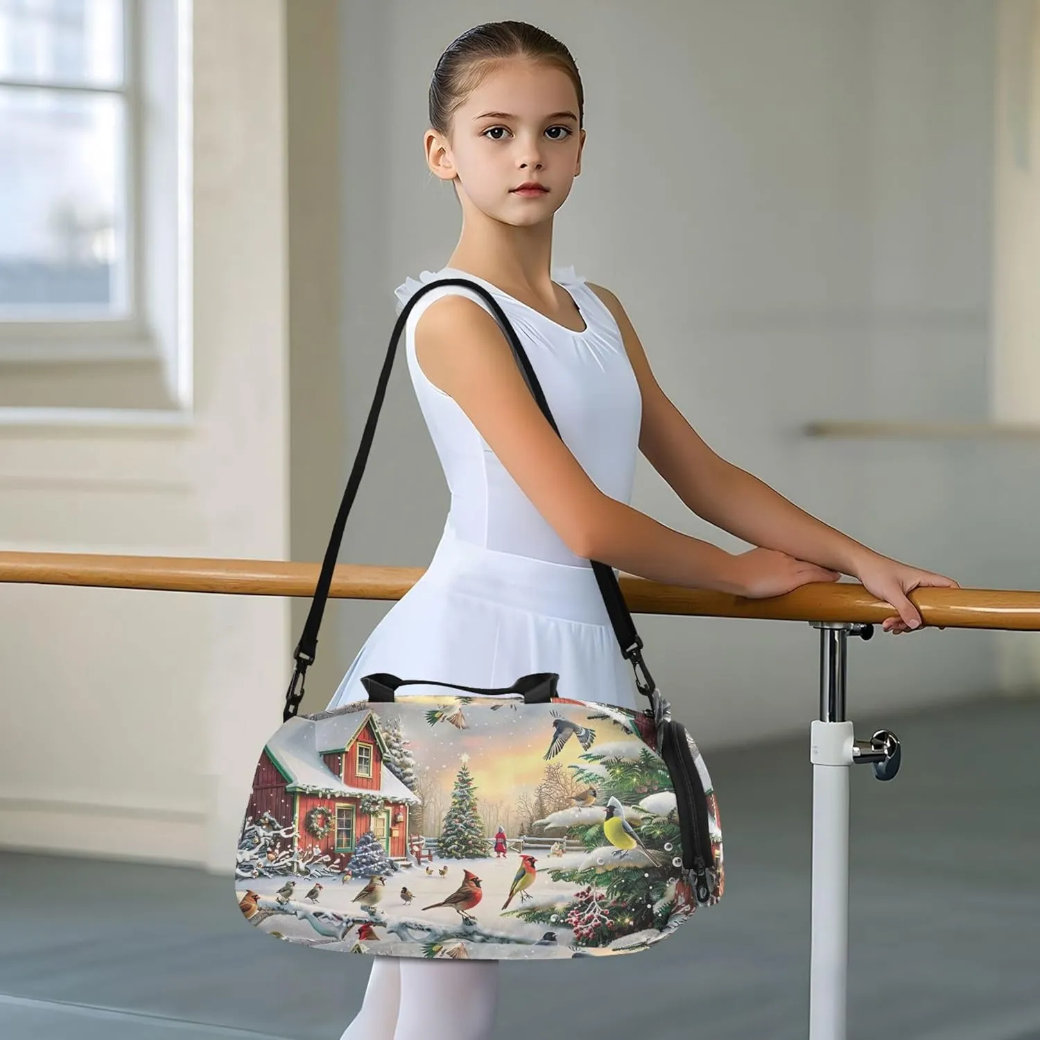 Christmas Cabin Travel Duffle Bags Girls Tote Overnight Weekender Duffel Duffle Bag for Kids Carry on Duffel Bag Boys