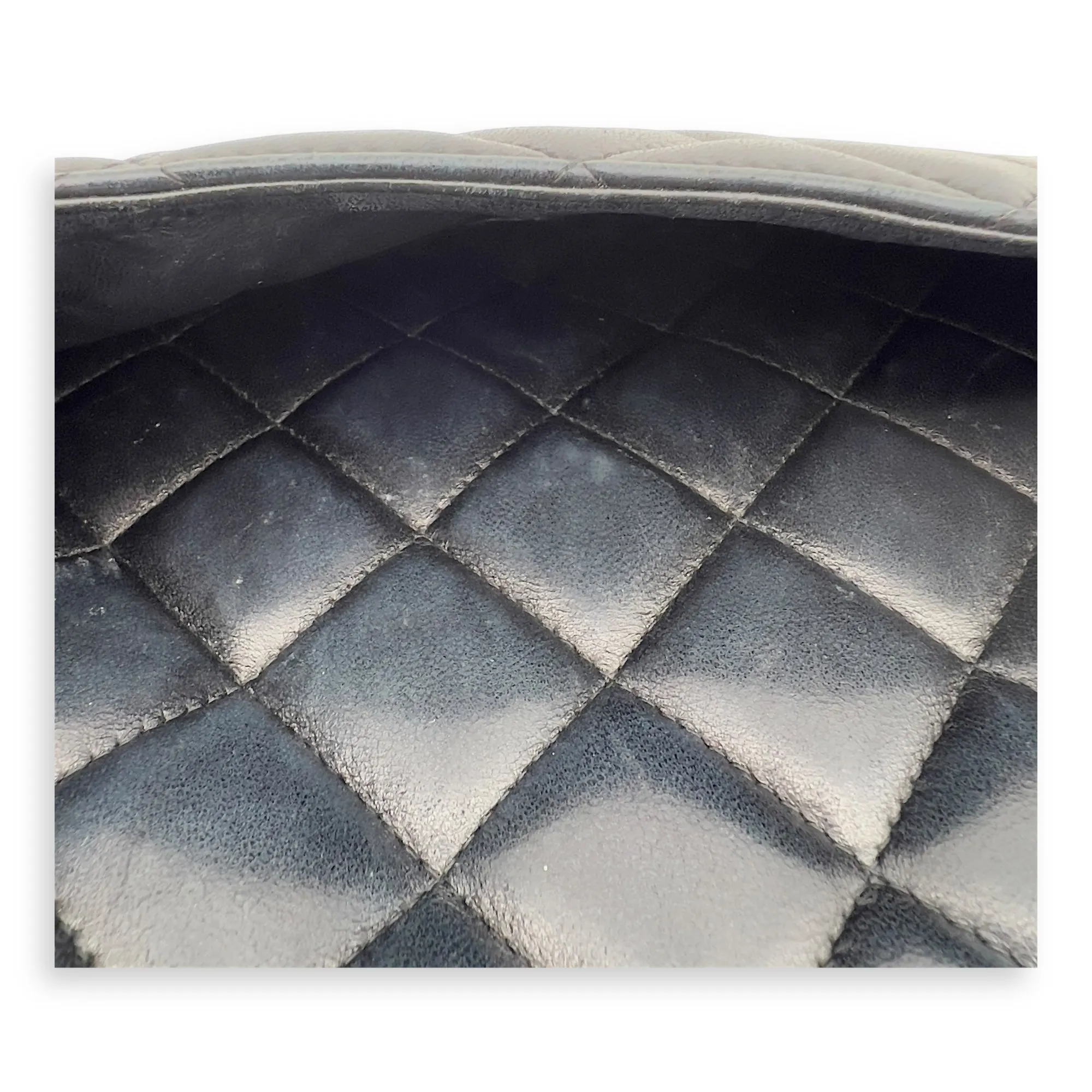 Classic Maxi Black Shoulder Bag in Lambskin, Silver hardware