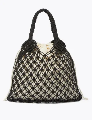 Cotton Rich Macrame Hobo Bag