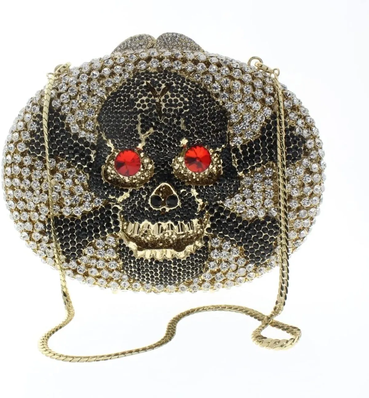 Crystal Skull Bones and Crossbones Clutch