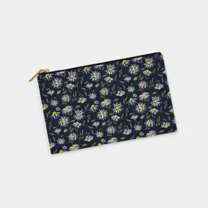Daisies Personalized Zipper Pouch (on navy)