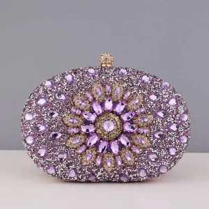 Elegant Flower Rhinestone Clutch - Perfect Evening Bag for Weddings & Proms Christmas Party