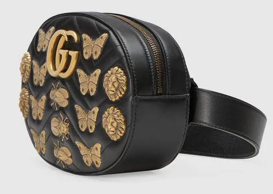 GG Marmont Animal Studs Leather Belt Bag