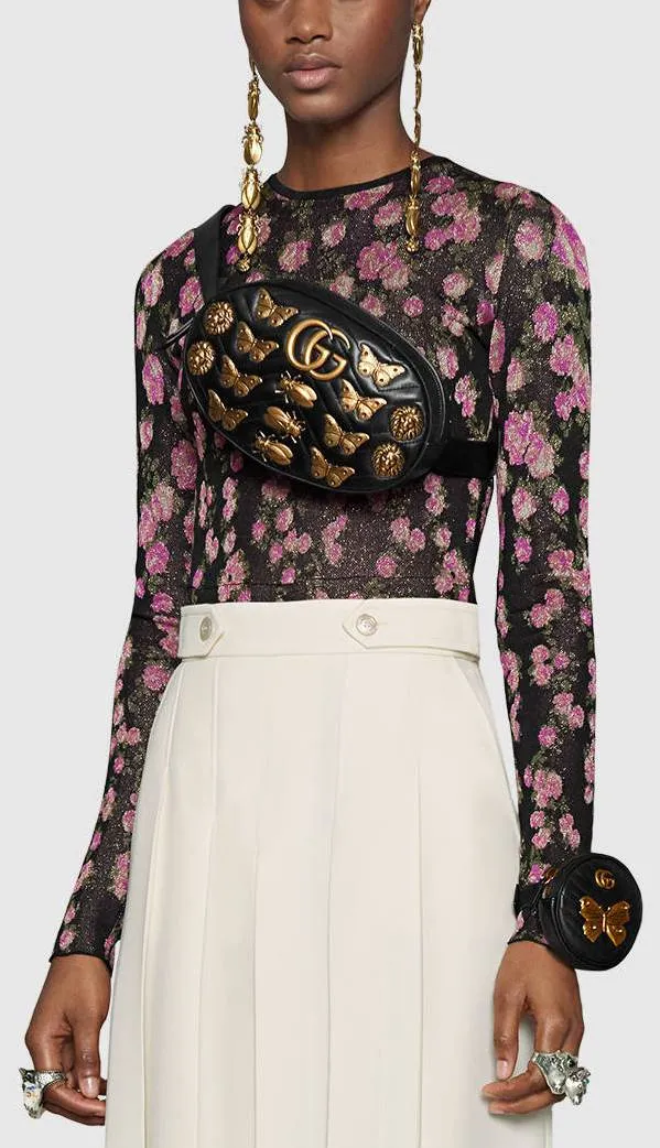 GG Marmont Animal Studs Leather Belt Bag