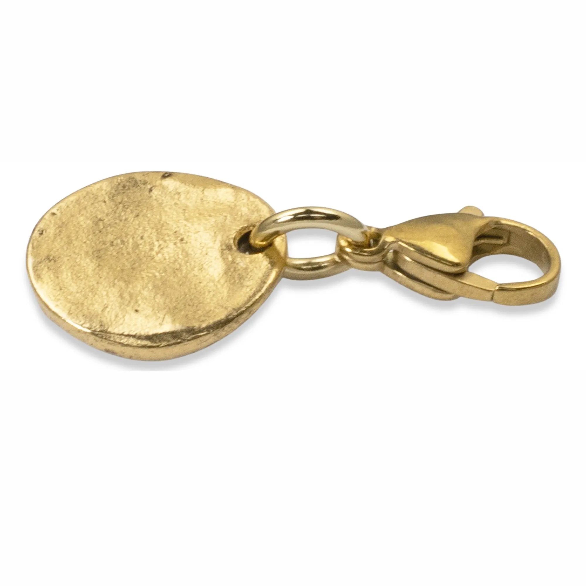 Gold Fossil Clip-on Charm, Prehistoric Elegance, Accessory for Bags and Jewelry