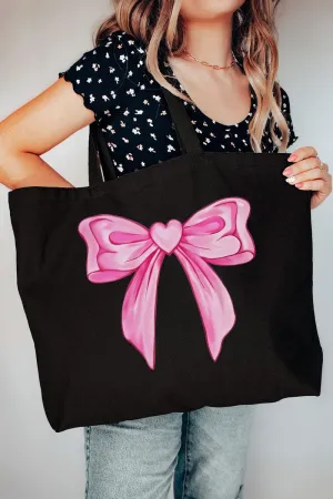 Heartstrings Coquette Bow Canvas Jumbo Tote