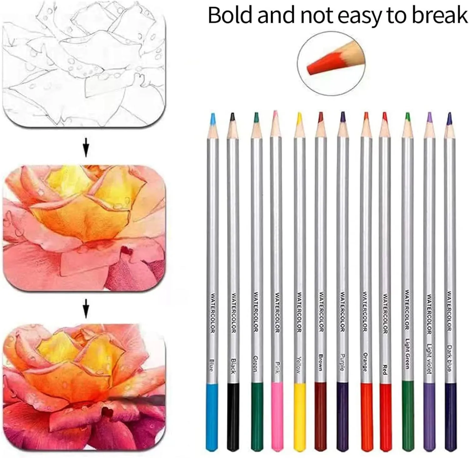 HOTCOLOR Drawing Pencils 38pcs Art Supplies Sketching Pencil Set with Graphite Pencils,Watercolor Pencils with Brushes,Charcoal Pencils for Artists Kids Beginners