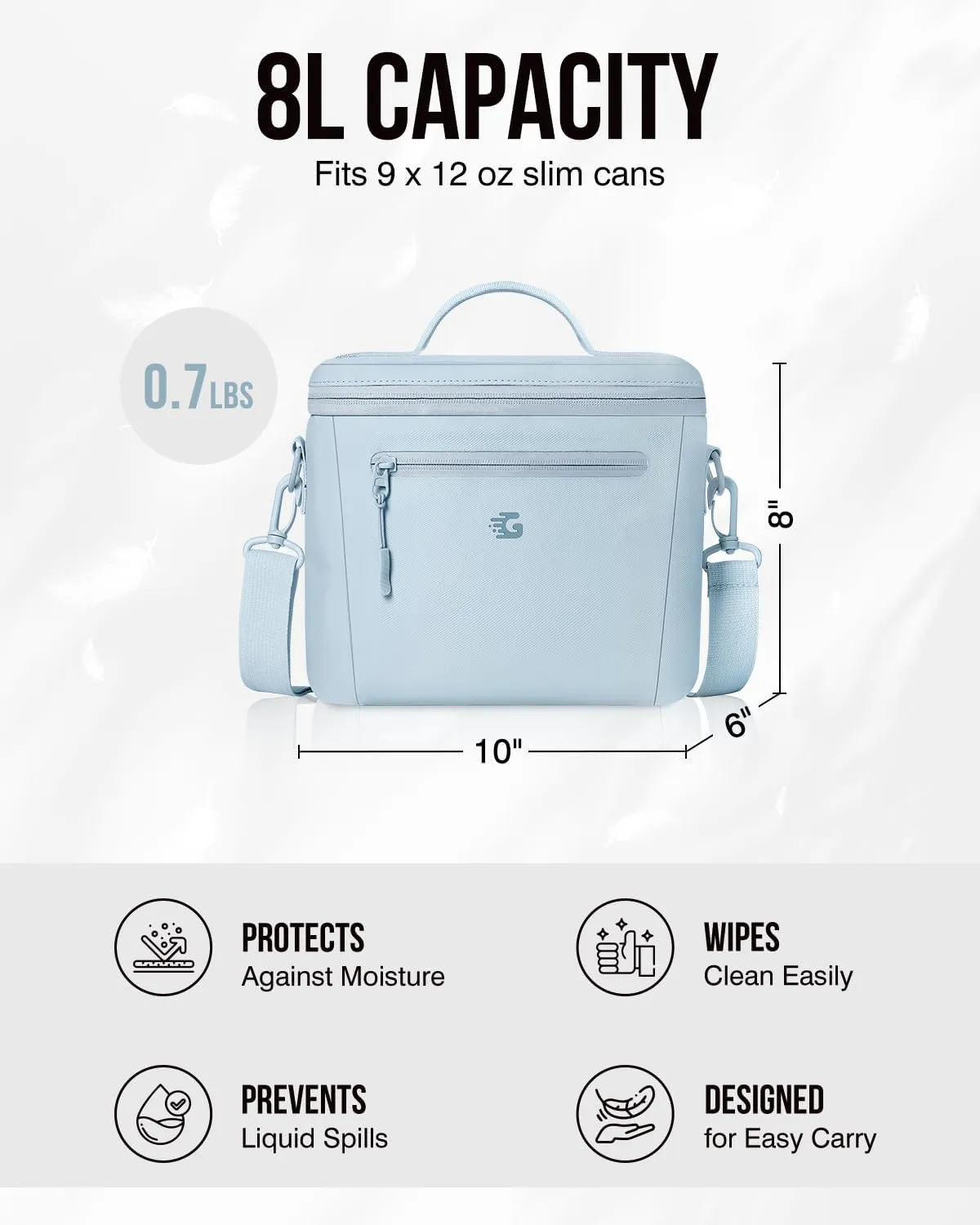 Insulated Lunch Box Bag Women - Waterproof Leakproof Lightweight Reusable Cooler for Work Picnic