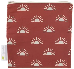 Itzy Ritzy Reusable Snack Bag – 7” x 7” BPA-Free Snack Bag is Food Safe, Washable and Ideal for Storing Snacks, Pacifiers, Electronics and Makeup in a Diaper Bag, Purse or Travel Bag, Terracotta Sunrise