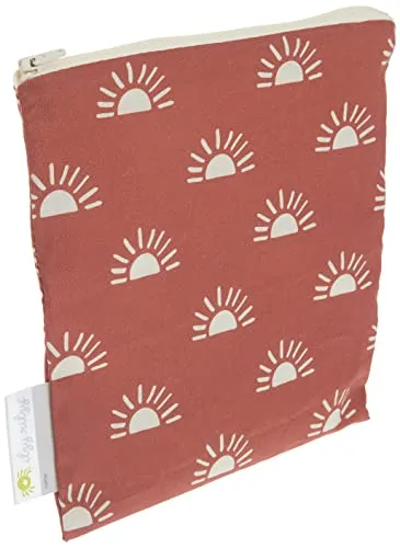 Itzy Ritzy Reusable Snack Bag – 7” x 7” BPA-Free Snack Bag is Food Safe, Washable and Ideal for Storing Snacks, Pacifiers, Electronics and Makeup in a Diaper Bag, Purse or Travel Bag, Terracotta Sunrise