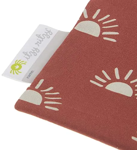 Itzy Ritzy Reusable Snack Bag – 7” x 7” BPA-Free Snack Bag is Food Safe, Washable and Ideal for Storing Snacks, Pacifiers, Electronics and Makeup in a Diaper Bag, Purse or Travel Bag, Terracotta Sunrise